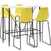 Table Haute Et Bar * | Remise Hommoo Ensemble De Bar 5 Pcs Plastique Jaune Hdv22034