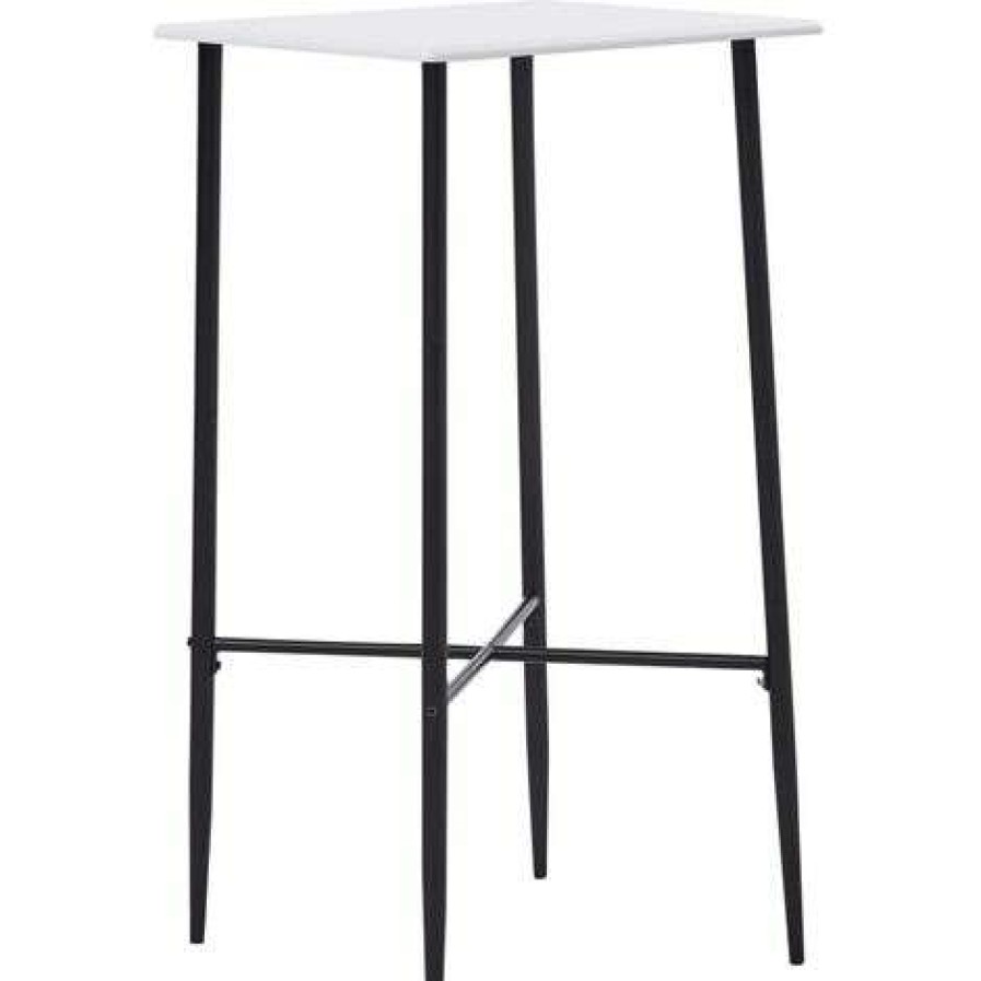 Table Haute Et Bar * | Meilleur Prix Topdeal Table De Bar Blanc 60 X 60 X 111 Cm Mdf