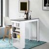 Table Haute Et Bar * | Meilleur Prix Oobest Table Bar Avec Rangements, Panneaux De Particules Melamines, 115 X 50 X 103Cm (Lxpxa), Blanc + Noir