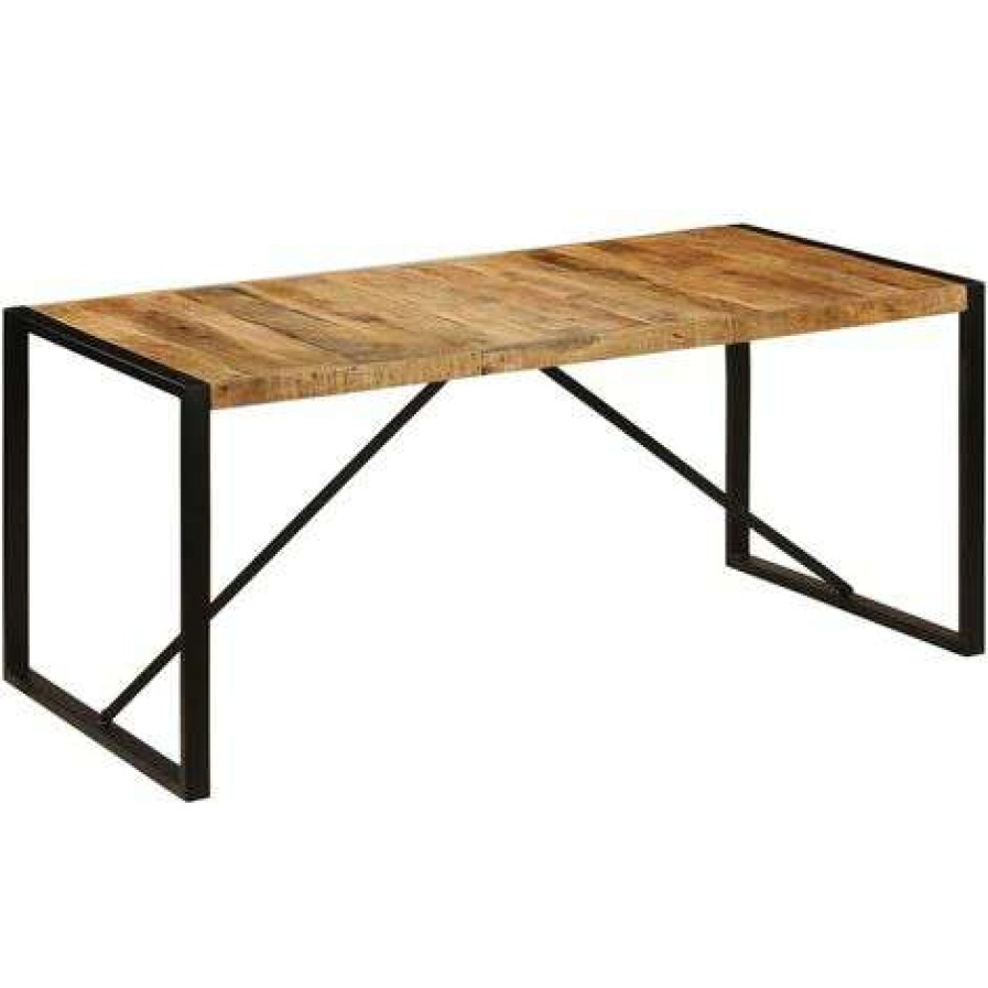 Table Haute Et Bar * | Remise Nova Tableau A Manger Salon En Bois Massif 180X90X76 Cm Brun