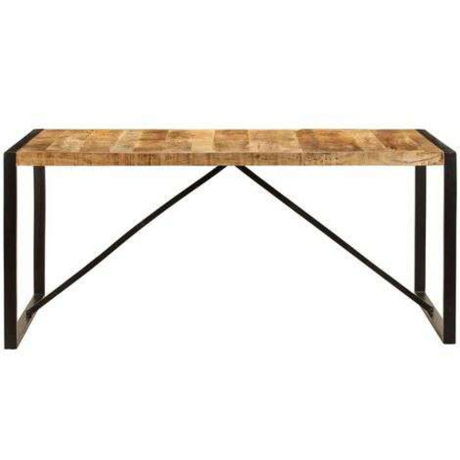 Table Haute Et Bar * | Remise Nova Tableau A Manger Salon En Bois Massif 180X90X76 Cm Brun