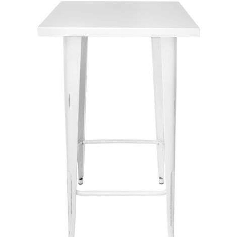 Table Haute Et Bar * | Les Meilleures Critiques De Ventamueblesonline Table Haute Lank Old Blanche