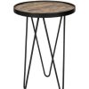 Table Haute Et Bar * | Meilleure Affaire Table Haute En Bois Et Metal, Finition Naturel Dim : H 52 X Dia 39 Cm Pegane