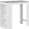 Table Haute Et Bar * | Budget Supermarket Table De Bar Avec Etagere Blanc 110X50X103 Cm Suhb-280214