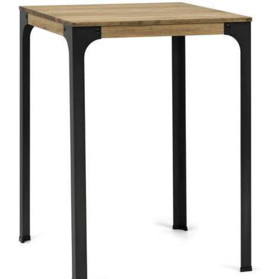 Table Haute Et Bar * | Le Moins Cher Box Furniture Table Mange Debout Bristol Style Industriel Vintage 59X59X108H Cm Noir