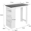 Table Haute Et Bar * | Meilleur Prix Sifree Table Haute Et Bar 115*50*103Cm Blanc/Noir Pour2 A 4 Personnes