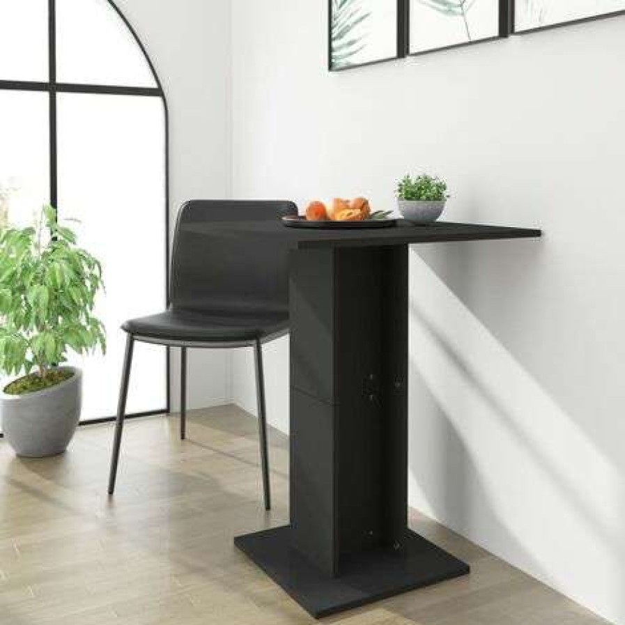 Table Haute Et Bar * | Grosses Soldes Inlife Table De Bistro Noir 60X60X75 Cm Agglomere