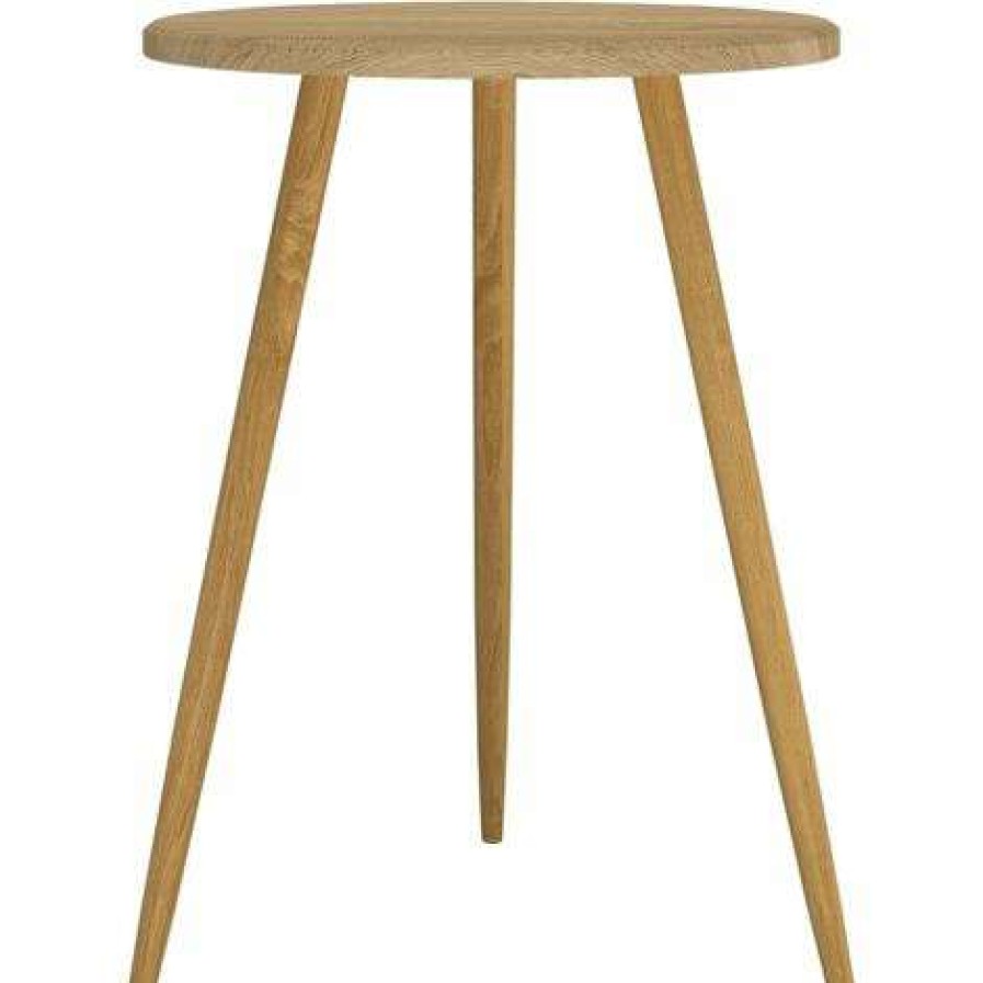 Table Haute Et Bar * | Promo Table De Bistro O60 76 Cm Mdf Et Fer Marron Clair Vidaxl