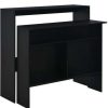 Table Haute Et Bar * | Grosses Soldes Helloshop26 Table Haute Mange Debout Bar Bistrot Avec 2 Dessus De Table Noir 130 Cm Noir