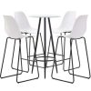 Table Haute Et Bar * | De Gros Asupermall Ensemble De Bar 5 Pcs Plastique Blanc