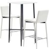 Table Haute Et Bar * | Promo True Deal Ensemble De Bar 3 Pcs Similicuir Blanc