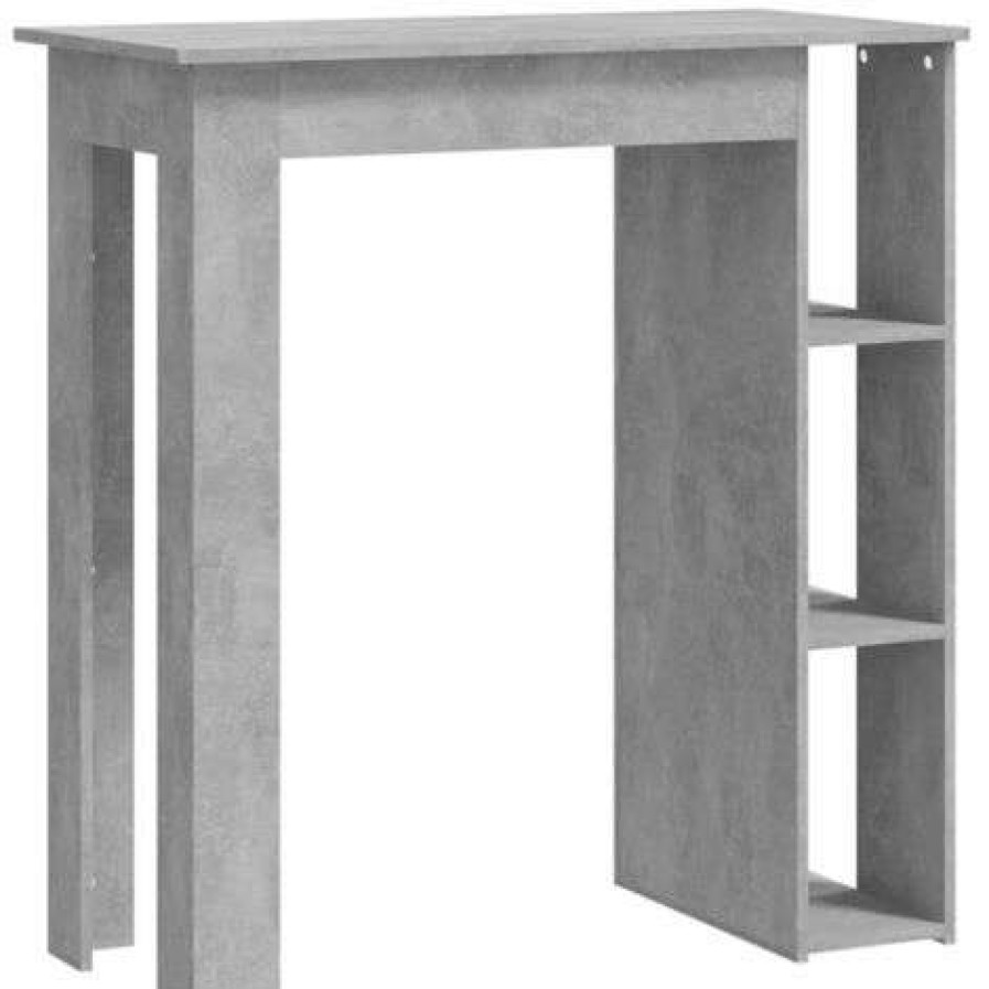 Table Haute Et Bar * | Bon Marche Supermarket Table De Bar Avec Etagere Agglomere 102X50X103.5 Cm Gris Beton