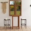 Table Haute Et Bar * | Acheter Happyshopping Ensemble De Bar De Jardin Avec Coussins 3 Pcs Marron