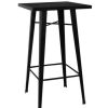 Table Haute Et Bar * | Budget Les Tendances Table De Bar Carree Acier Noir Kontoir 60 Cm