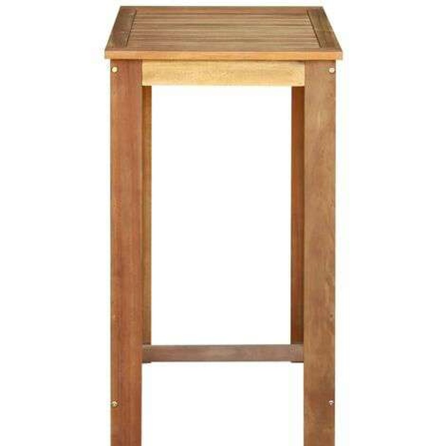 Table Haute Et Bar * | Budget Topdeal Table De Bar Bois D'Acacia Solide 60 X 60 X 105 Cm