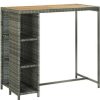 Table Haute Et Bar * | Meilleure Affaire Hommoo Table De Bar Avec Rangement Gris 120X60X110 Cm Resine Tressee