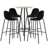 Table Haute Et Bar * | Remise Asupermall Ensemble De Bar 5 Pcs Tissu Noir