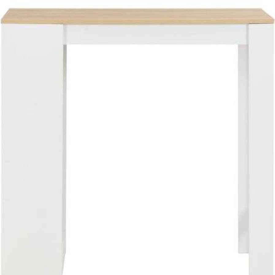 Table Haute Et Bar * | Grosses Soldes Asupermall Table De Bar Avec Etagere Blanc 110X50X103 Cm