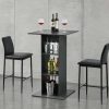 Table Haute Et Bar * | Meilleure Vente Table De Bar Visby 3 Etageres 70 X 70 X 110 Cm Gris Fonce [En.Casa]