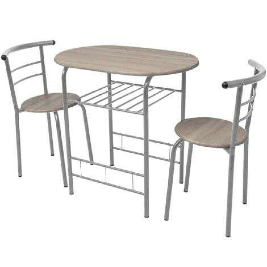 Table Haute Et Bar * | Nouveau Topdeal Ensemble De Meuble Pour Salle A Manger Mdf Vdff09585_Fr