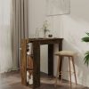 Table Haute Et Bar * | Top 10 Supermarket Table De Bar Avec Etagere Chene Fume 102X50X103,5 Cm Agglomere