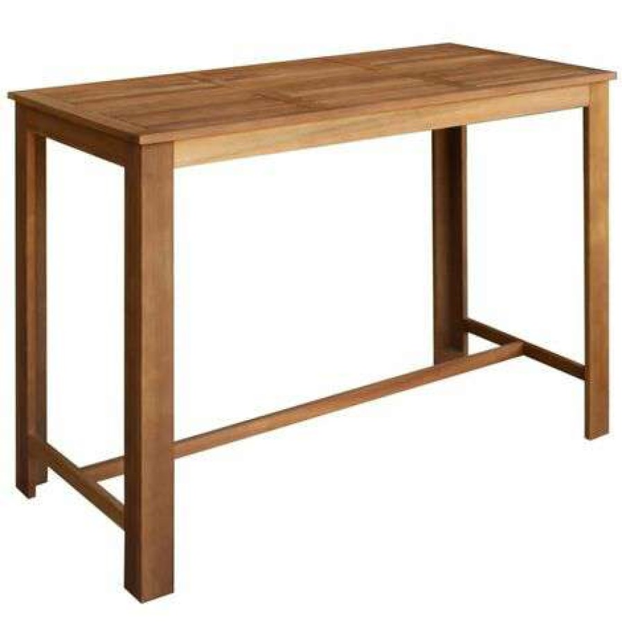 Table Haute Et Bar * | Budget Hommoo Table De Bar Bois D'Acacia Solide 150 X 70 X 105 Cm Hdv12590