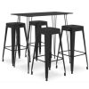 Table Haute Et Bar * | Le Moins Cher True Deal Ensemble De Bar 5 Pcs Noir