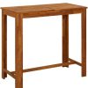 Table Haute Et Bar * | Budget Supermarket Table De Bar Bois D'Acacia Massif 120 X 60 X 105 Cm