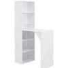 Table Haute Et Bar * | Meilleur Prix Happyshopping Table De Bar Avec Armoire Blanc 115 X 59 X 200 Cm