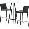 Table Haute Et Bar * | Grosses Soldes True Deal Ensemble De Bar 3 Pcs Similicuir Gris