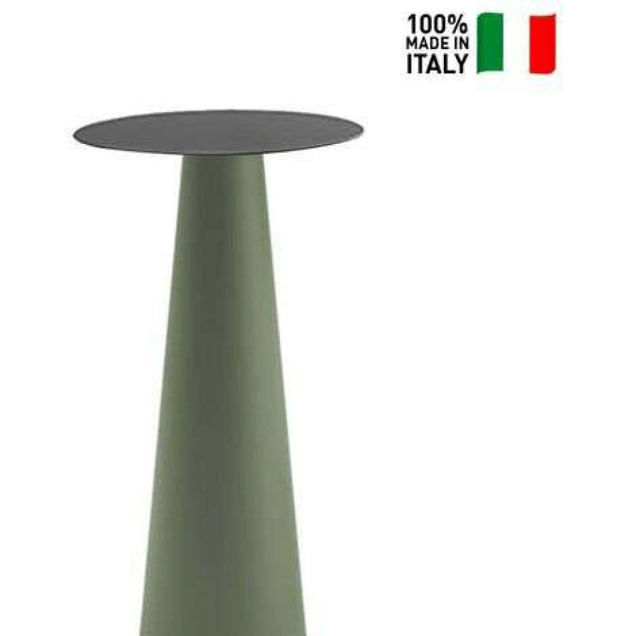 Table Haute Et Bar * | Meilleur Prix Plust Table D'Appoint Haute Ronde Pour Tabourets De Bar Diametre 60Cm Design Moderne Fura T1-H | Couleur: Vert Fonce Couleur De La Table: Noir