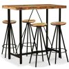 Table Haute Et Bar * | Grosses Soldes Supermarket Ensemble De Bar 5 Pcs Bois De Recuperation Massif