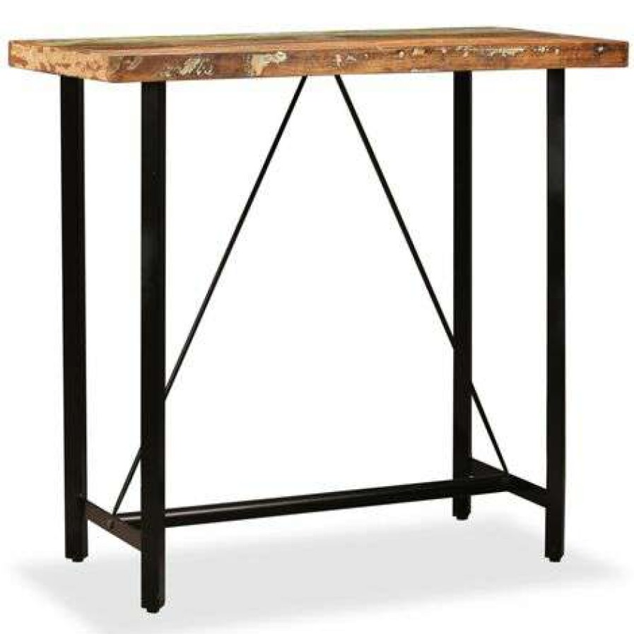 Table Haute Et Bar * | Grosses Soldes Supermarket Ensemble De Bar 5 Pcs Bois De Recuperation Massif