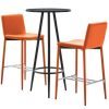 Table Haute Et Bar * | Meilleur Prix Hommoo Ensemble De Bar 3 Pcs Similicuir Orange Hdv21898