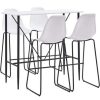 Table Haute Et Bar * | Top 10 Asupermall Ensemble De Bar 5 Pcs Plastique Blanc