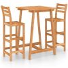 Table Haute Et Bar * | Meilleure Vente Hommoo Ensemble De Bar D'Exterieur 3 Pcs Bois D'Acacia Massif