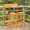 Table Haute Et Bar * | Bon Marche Vidaxl Ensemble De Bar De Balcon 3 Pcs Bois D'Acacia Solide Brun