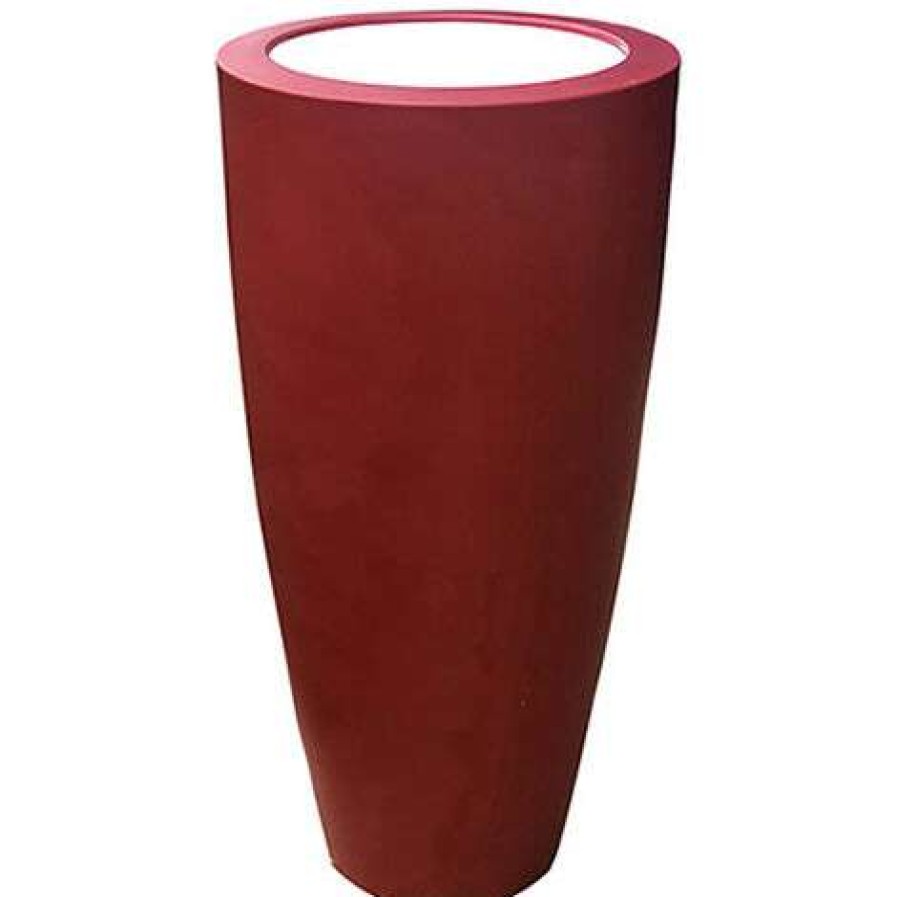 Table Haute Et Bar * | Offres Plast'Up Rotomoulage Pot Conique 3 En 1 Pot De Fleurs-Mange Debout-Seau A Champagne Dessus Polyethylene Blanc-Rouge-121Cm Rouge