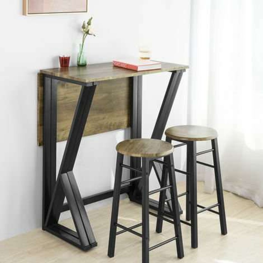 Table Haute Et Bar * | De Gros Set De 1 Table + 4 Chaises Ensemble Table De Bar Bistrot + 4 Tabourets Sobuy Ogt24-N