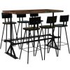 Table Haute Et Bar * | Sortie True Deal Mobilier De Bar 7 Pcs Bois De Recuperation Massif Multicolore