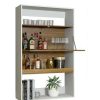 Table Haute Et Bar * | Budget Beaux Meubles Pas Chers Meuble Secretaire Bar Blanc Et Chataignier