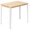 Table Haute Et Bar * | Meilleur Prix Table Mange Debout Lunds 60X140X110Cm Blanc-Naturel. Box Furniture Blanc