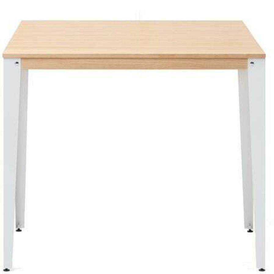 Table Haute Et Bar * | Meilleur Prix Table Mange Debout Lunds 60X140X110Cm Blanc-Naturel. Box Furniture Blanc