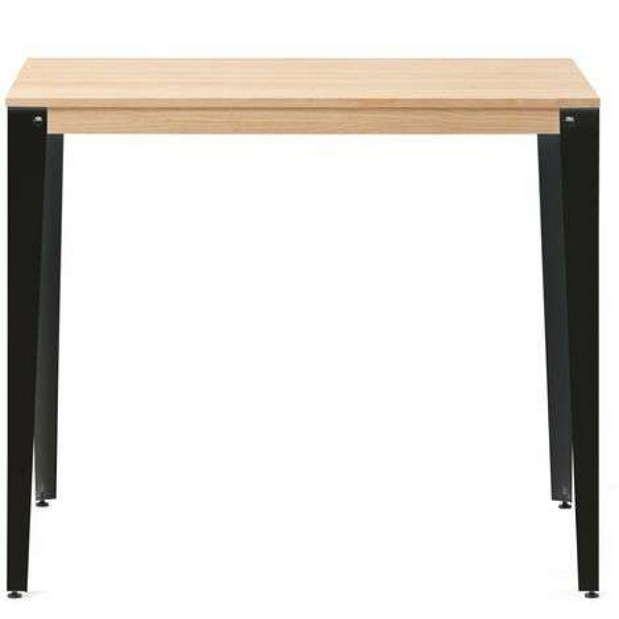 Table Haute Et Bar * | Meilleur Prix Table Mange Debout Lunds 60X120X110Cm Noir-Naturel. Box Furniture Noir