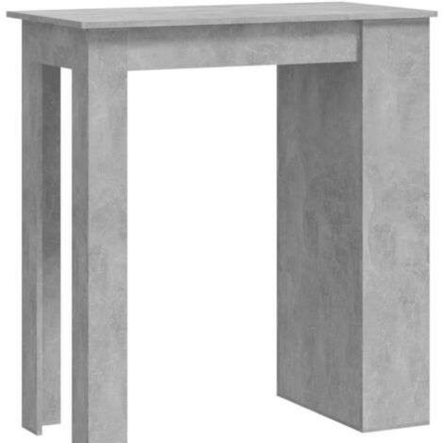 Table Haute Et Bar * | Acheter Asupermall Table De Bar A Etagere De Rangement Gris Beton 102X50X103,5 Cm