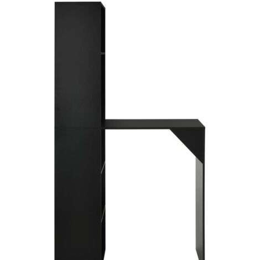 Table Haute Et Bar * | De Gros Supermarket Table De Bar Avec Armoire Noir 115 X 59 X 200 Cm