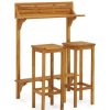 Table Haute Et Bar * | Budget Topdeal Ensemble De Bar De Balcon 3 Pcs Bois D'Acacia Solide Ff310254_Fr