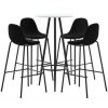 Table Haute Et Bar * | Promo True Deal Ensemble De Bar 5 Pcs Tissu Noir