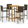 Table Haute Et Bar * | Le Moins Cher Topdeal Ensemble De Bar De Jardin 5 Pcs Marron Ff3067955_Fr