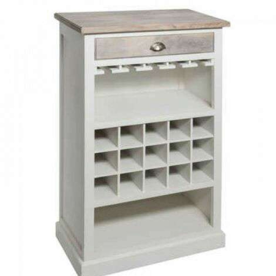 Table Haute Et Bar * | Bon Marche Easy Meuble Bar 1Tir Aleria, Blanc